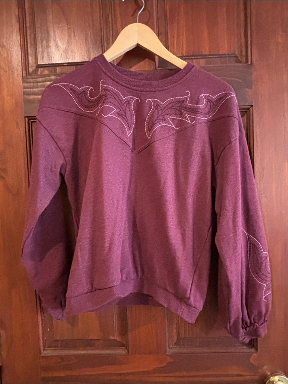 Ariat Plum Embroidered Crewneck Sweater